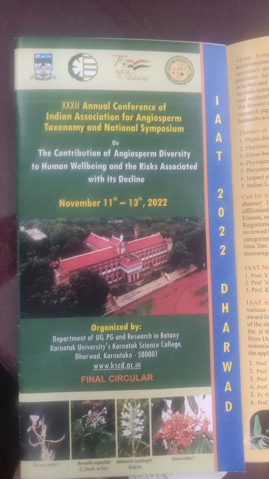 XXXII Annual Conference of Indian Association for Angiosperm Taxonomy and National Symposium.